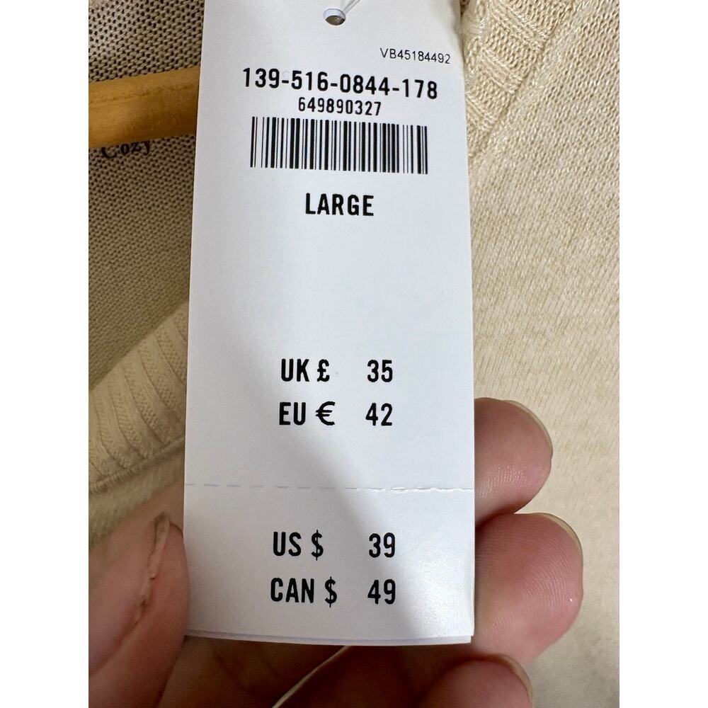 NWT Abercrombie & Fitch Soft AF Cozy Tan Knit Henley Pullover Sweater Size Large - Picture 6 of 8
